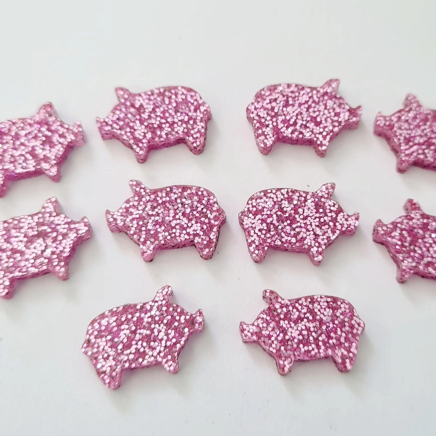 16mm PINK GLITTER Acrylic PIGS