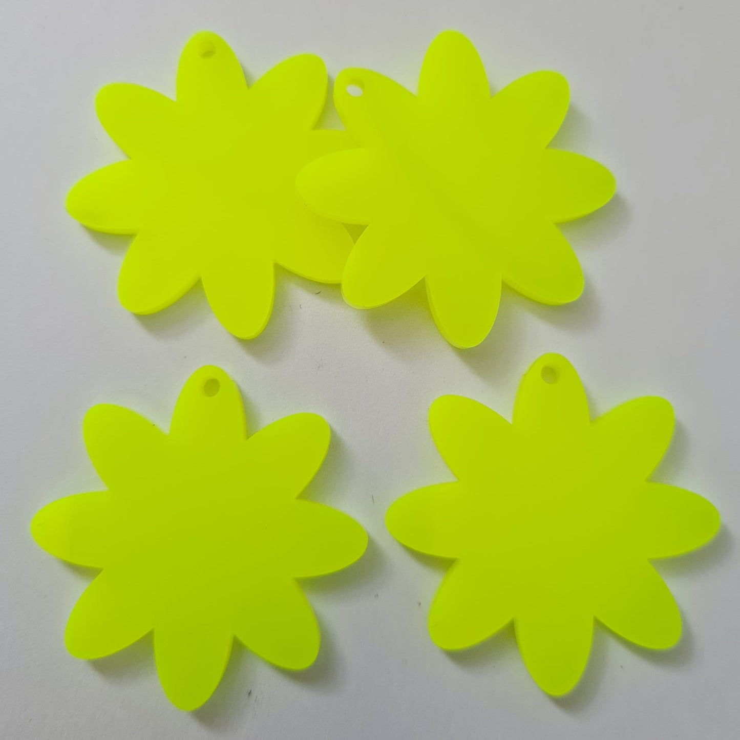 36mm NEON YELLOW Acrylic FLOWERS