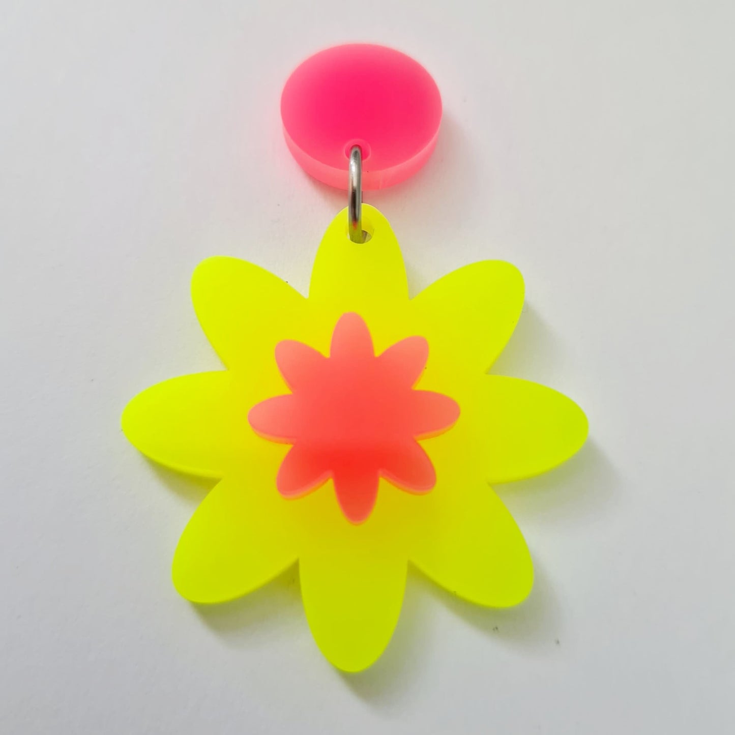 36mm NEON YELLOW Acrylic FLOWERS