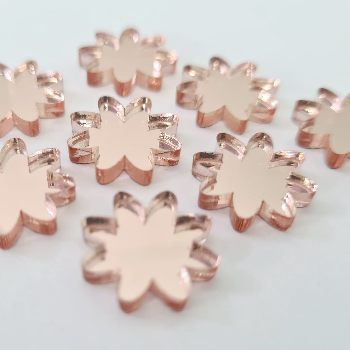 16mm ROSE GOLD MIRROR Acrylic FLOWERS