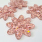 36mm HOLOGRAPHIC ROSE GOLD GLITTER Acrylic FLOWERS