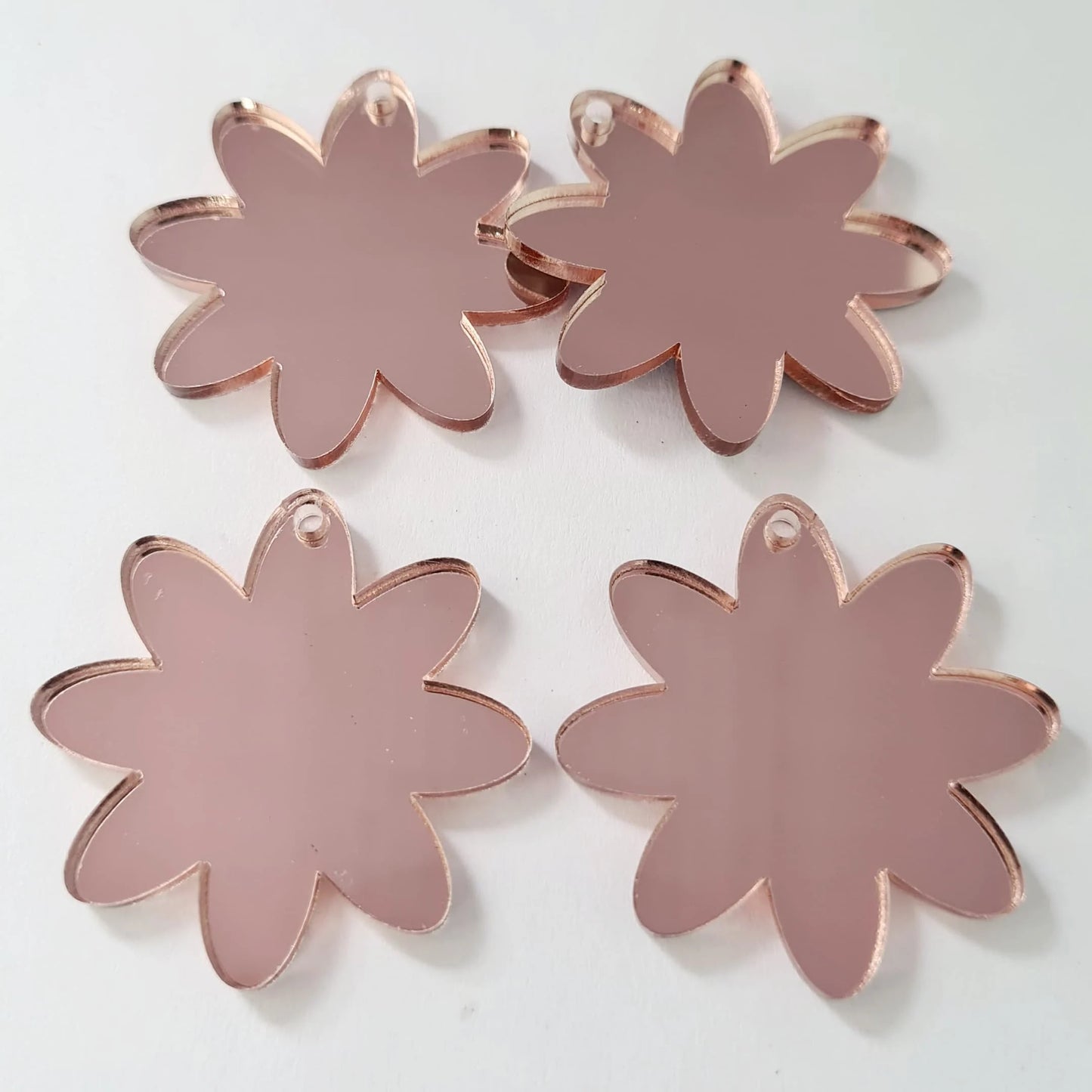 36mm ROSE GOLD MIRROR Acrylic FLOWERS