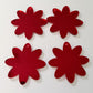 36mm RED MIRROR Acrylic FLOWERS