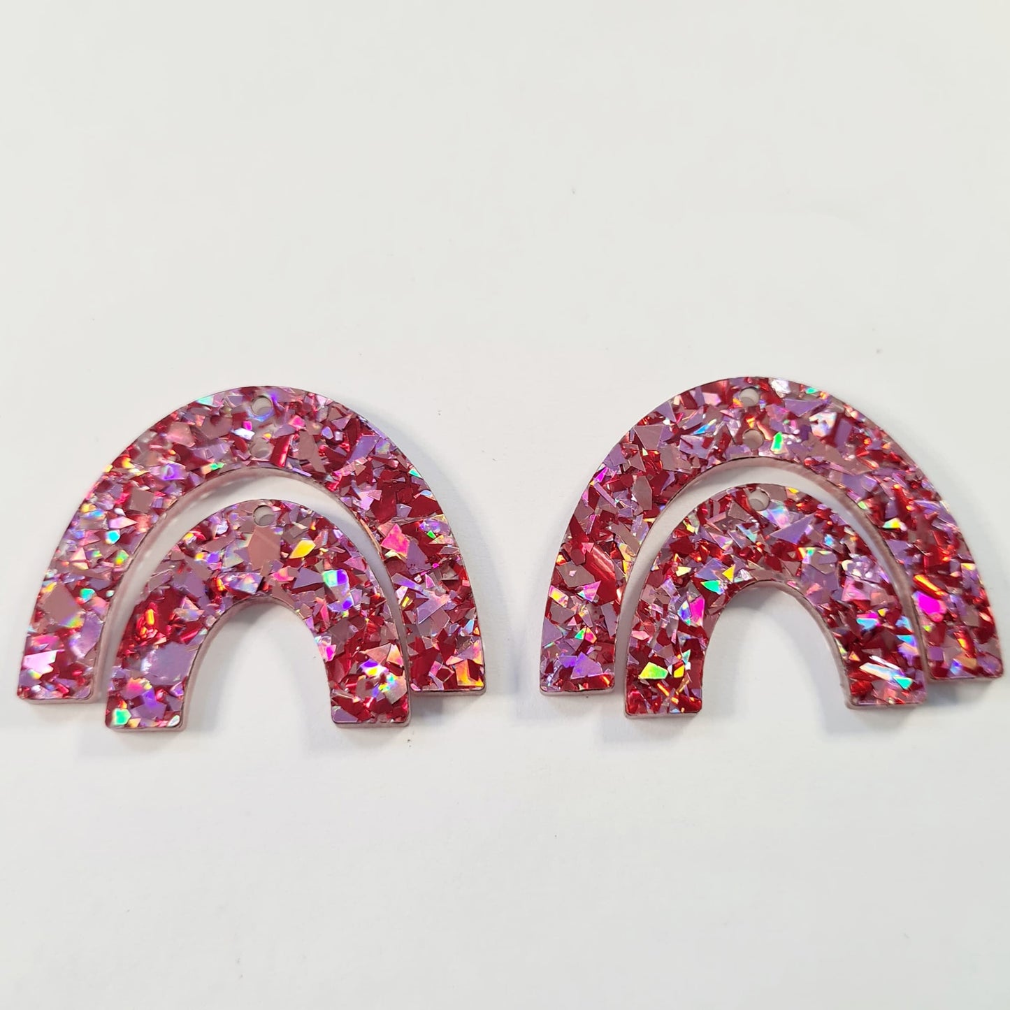 45mm CHUNKY LOVE Glitter DOUBLE RAINBOWS