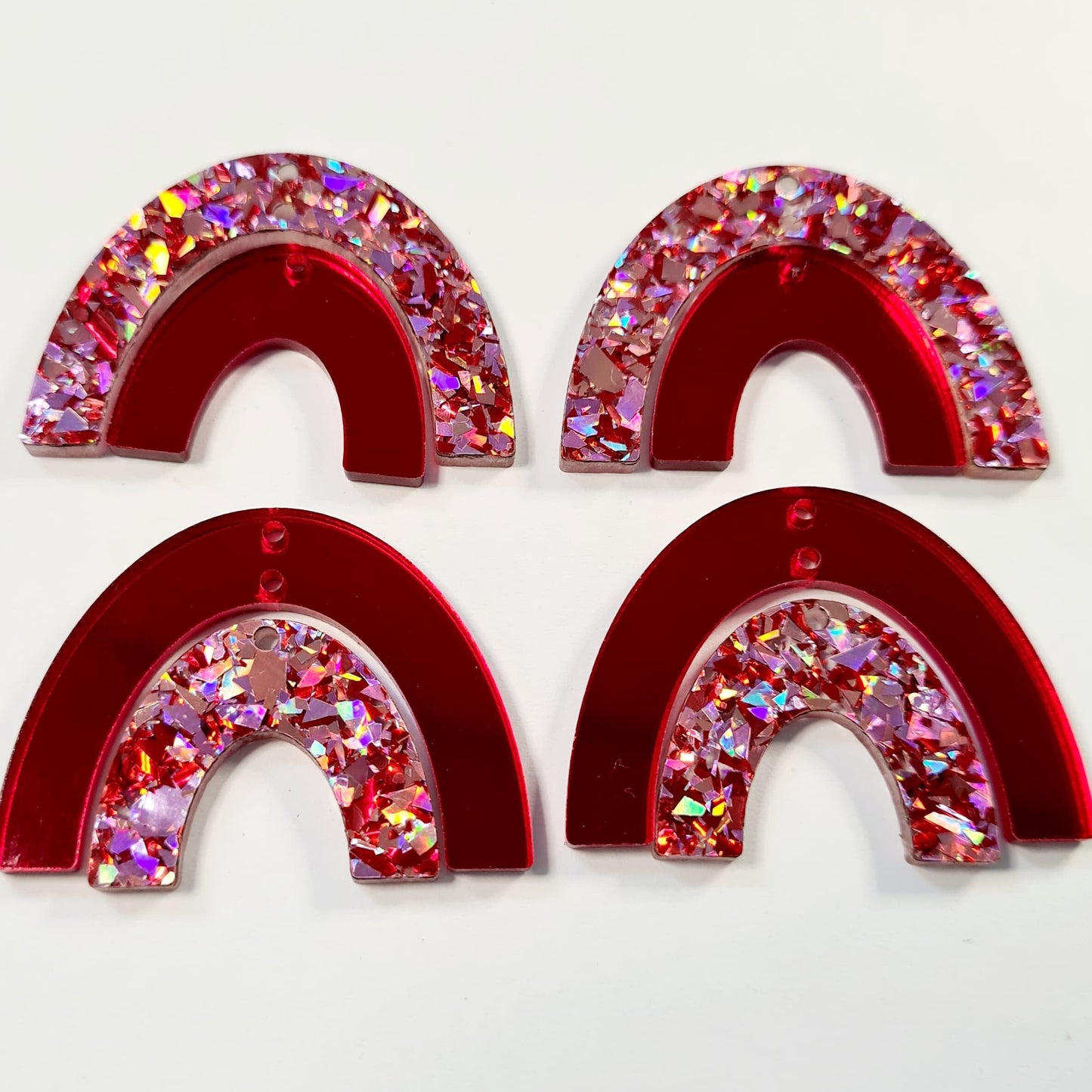 45mm RED Mirror DOUBLE RAINBOWS