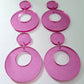 40mm PINK MIRROR Acrylic HOOPS, with toppers