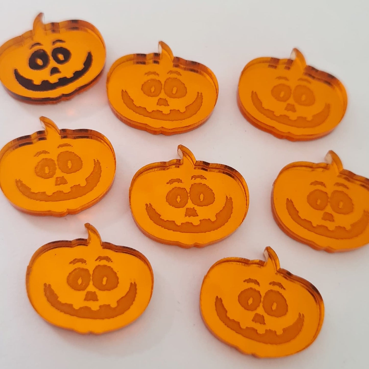 16mm ORANGE MIRROR Acrylic JACK-O'-LANTERN.