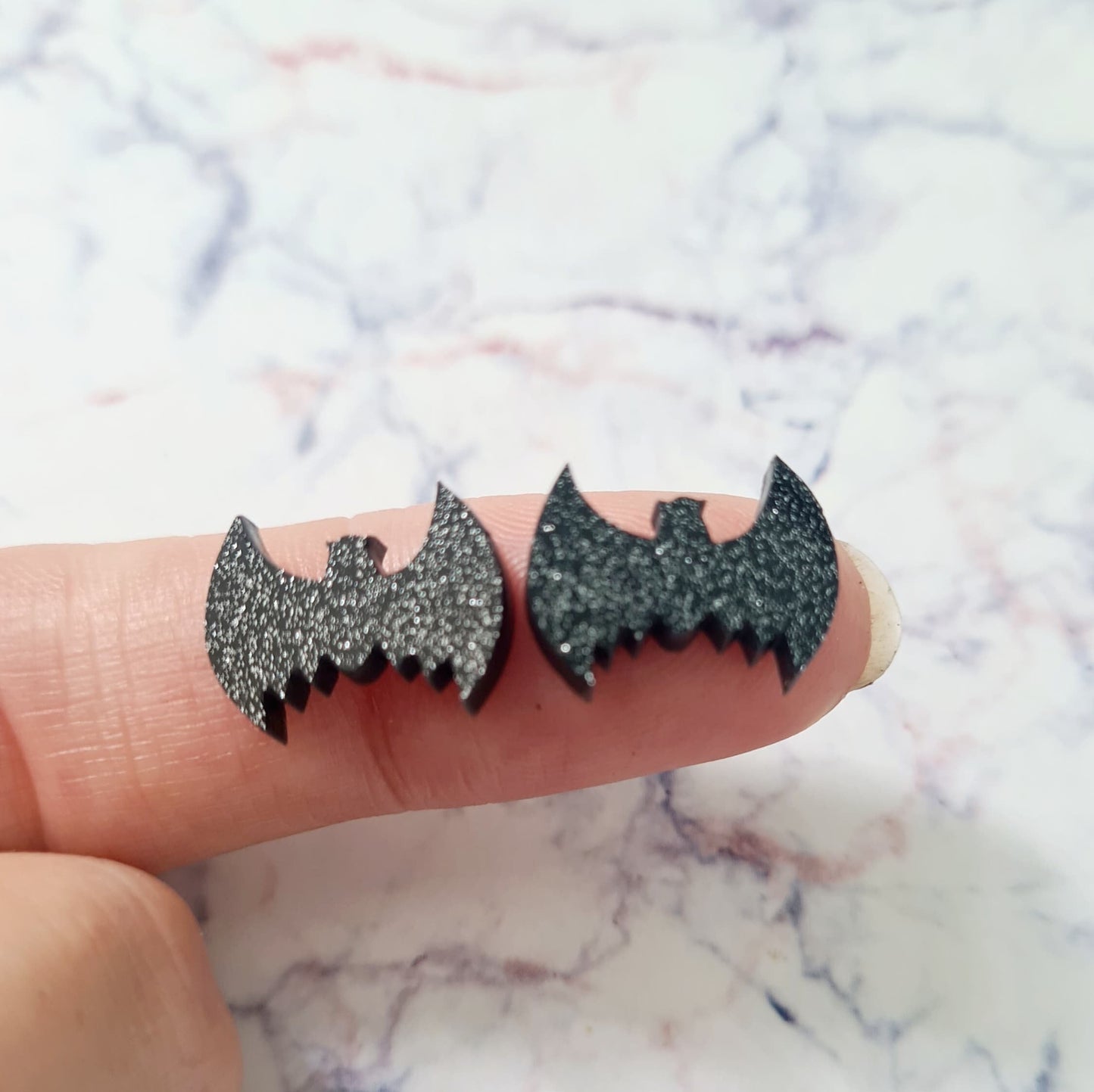 BLACK GLITTER Acrylic HALLOWEEN STUDS MIXED PACK