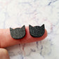 BLACK GLITTER Acrylic HALLOWEEN STUDS MIXED PACK