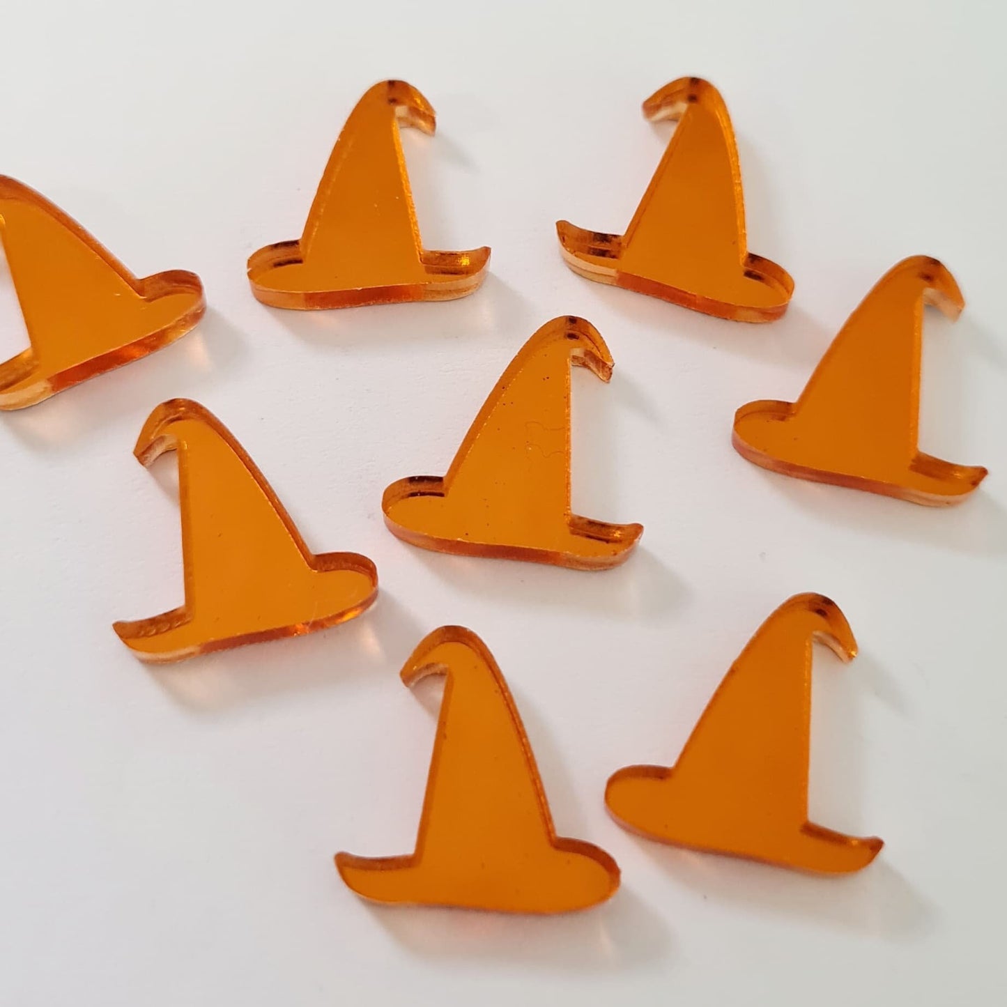 15mm ORANGE MIRROR Acrylic WITCHES HATS