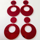 40mm RED MIRROR Acrylic HOOPS, with toppers