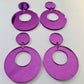 40mm PURPLE MIRROR Acrylic HOOPS, with toppers