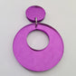 40mm PURPLE MIRROR Acrylic HOOPS, with toppers