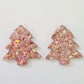 35mm HOLOGRAPHIC ROSE GOLD GLITTER Acrylic CHRISTMAS TREES