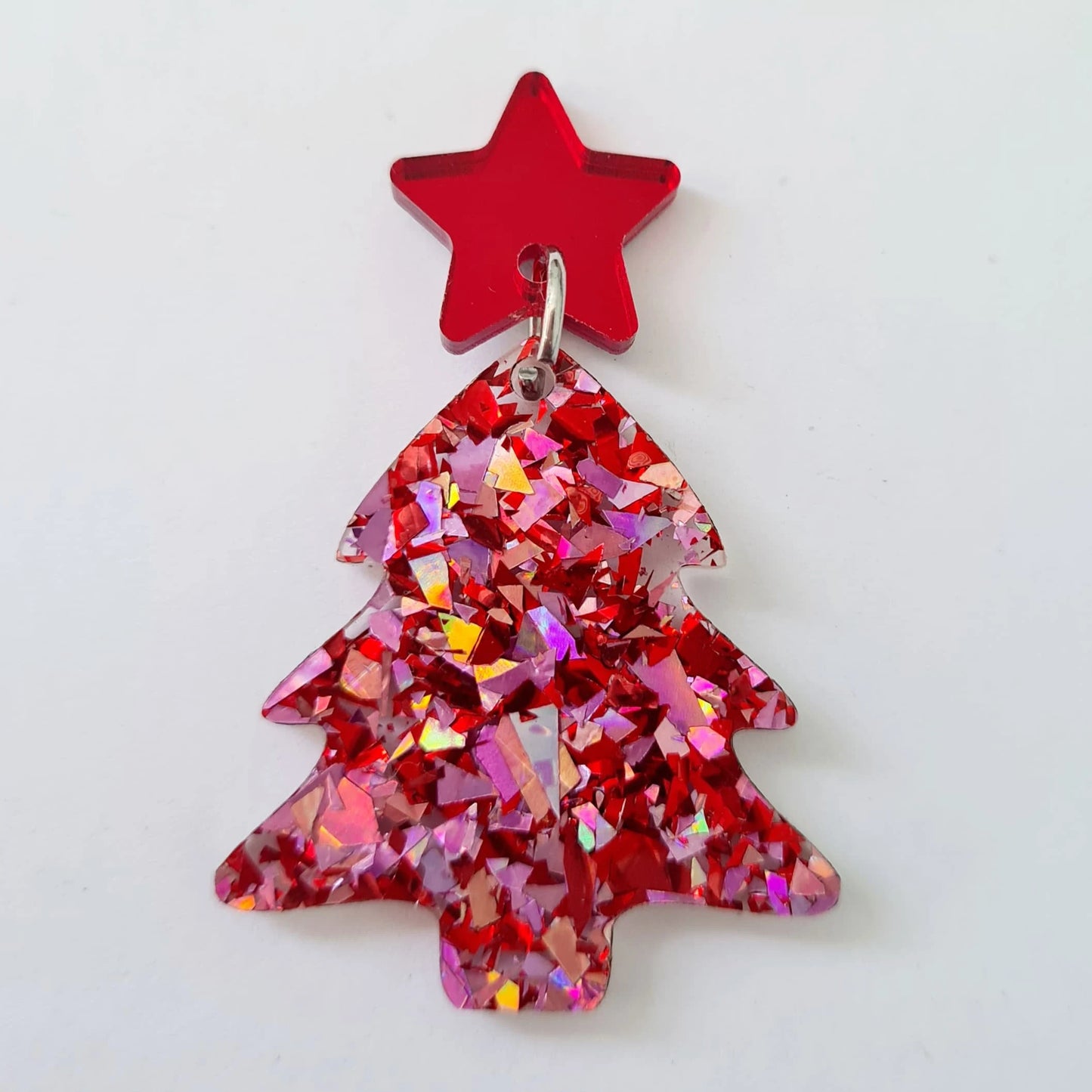 35mm CHUNKY GLITTER Acrylic CHRISTMAS TREE MIXED Pack