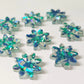 16mm CHUNKY AQUA Glitter FLOWERS