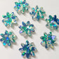 16mm CHUNKY AQUA Glitter FLOWERS