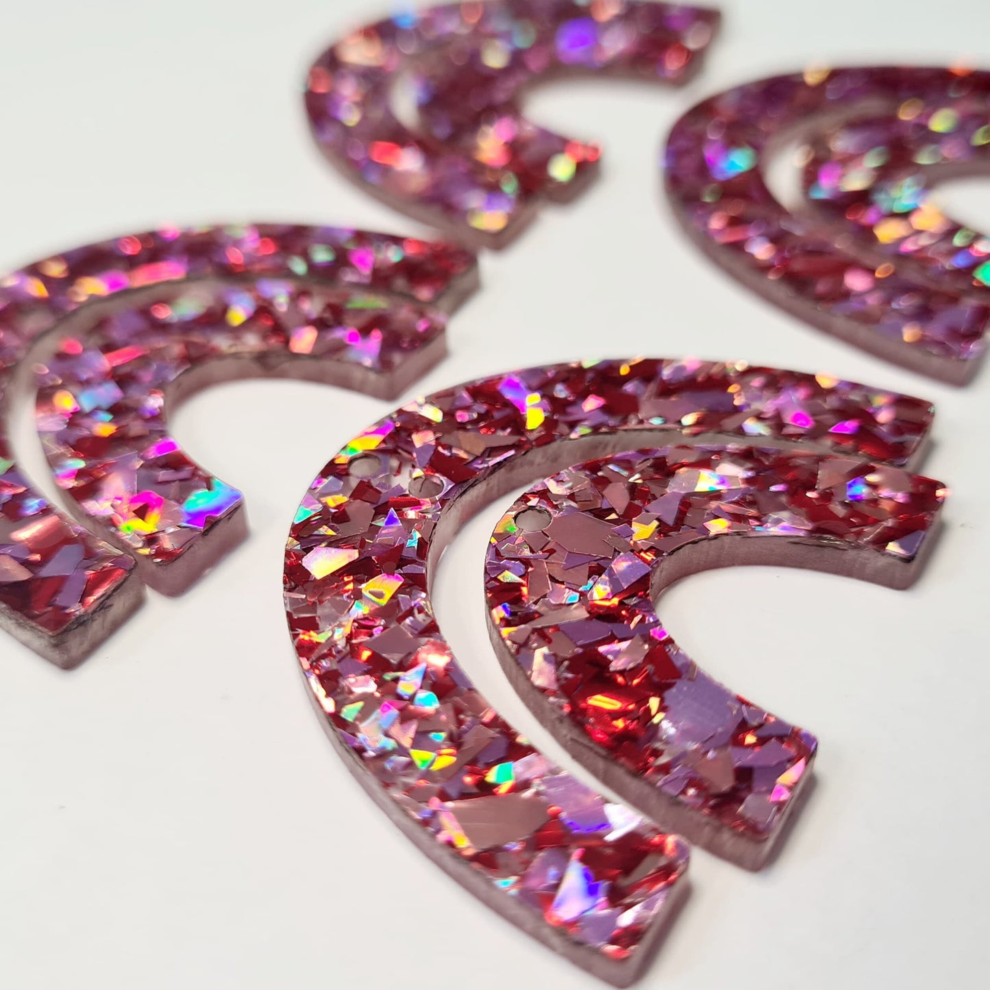 45mm CHUNKY LOVE Glitter DOUBLE RAINBOWS