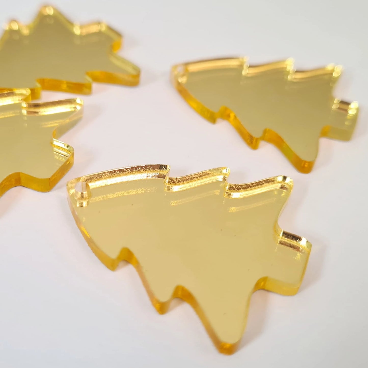 35mm GOLD MIRROR Acrylic CHRISTMAS TREES