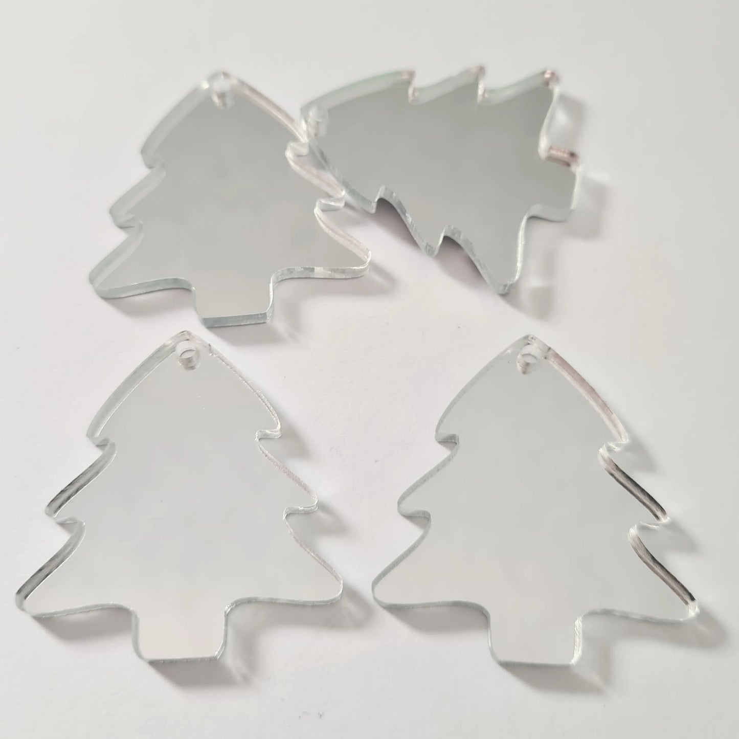 35mm SILVER MIRROR Acrylic CHRISTMAS TREES