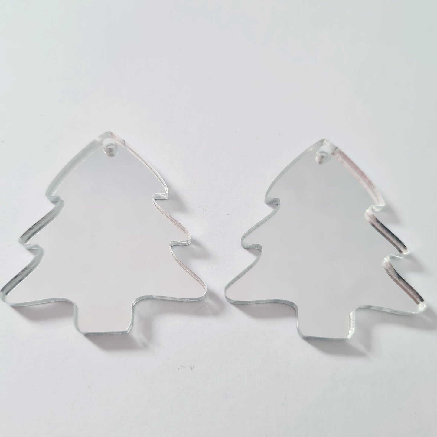 35mm SILVER MIRROR Acrylic CHRISTMAS TREES