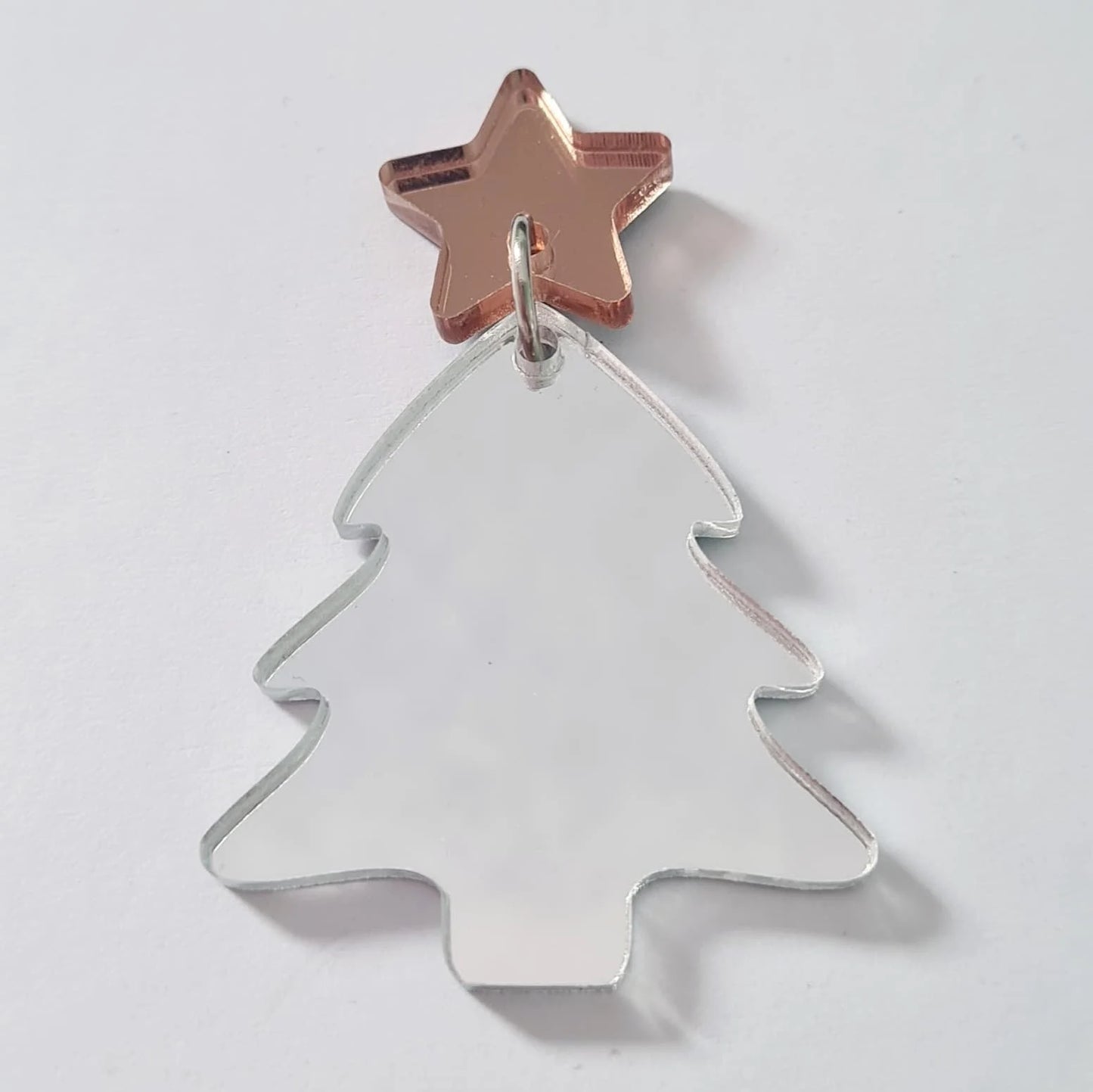 35mm SILVER MIRROR Acrylic CHRISTMAS TREES