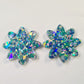 36mm CHUNKY AQUA GLITTER Acrylic FLOWERS