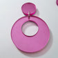 40mm PINK MIRROR Acrylic HOOPS, with toppers