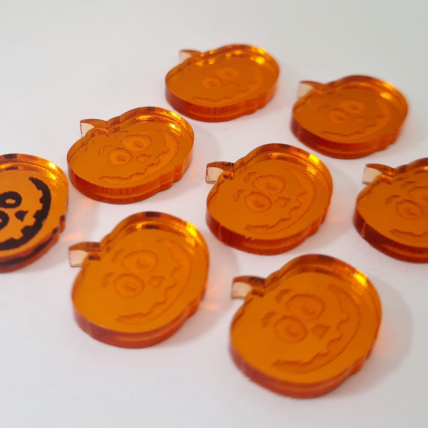 16mm ORANGE MIRROR Acrylic JACK-O'-LANTERN.