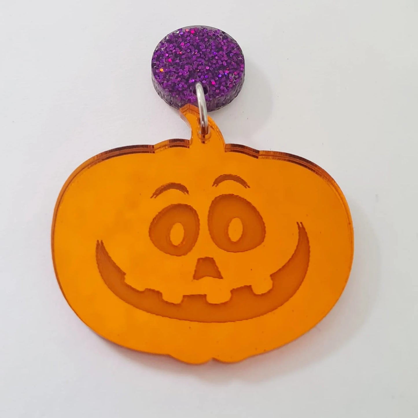 40mm ORANGE MIRROR Acrylic JACK-O'-LANTERNS