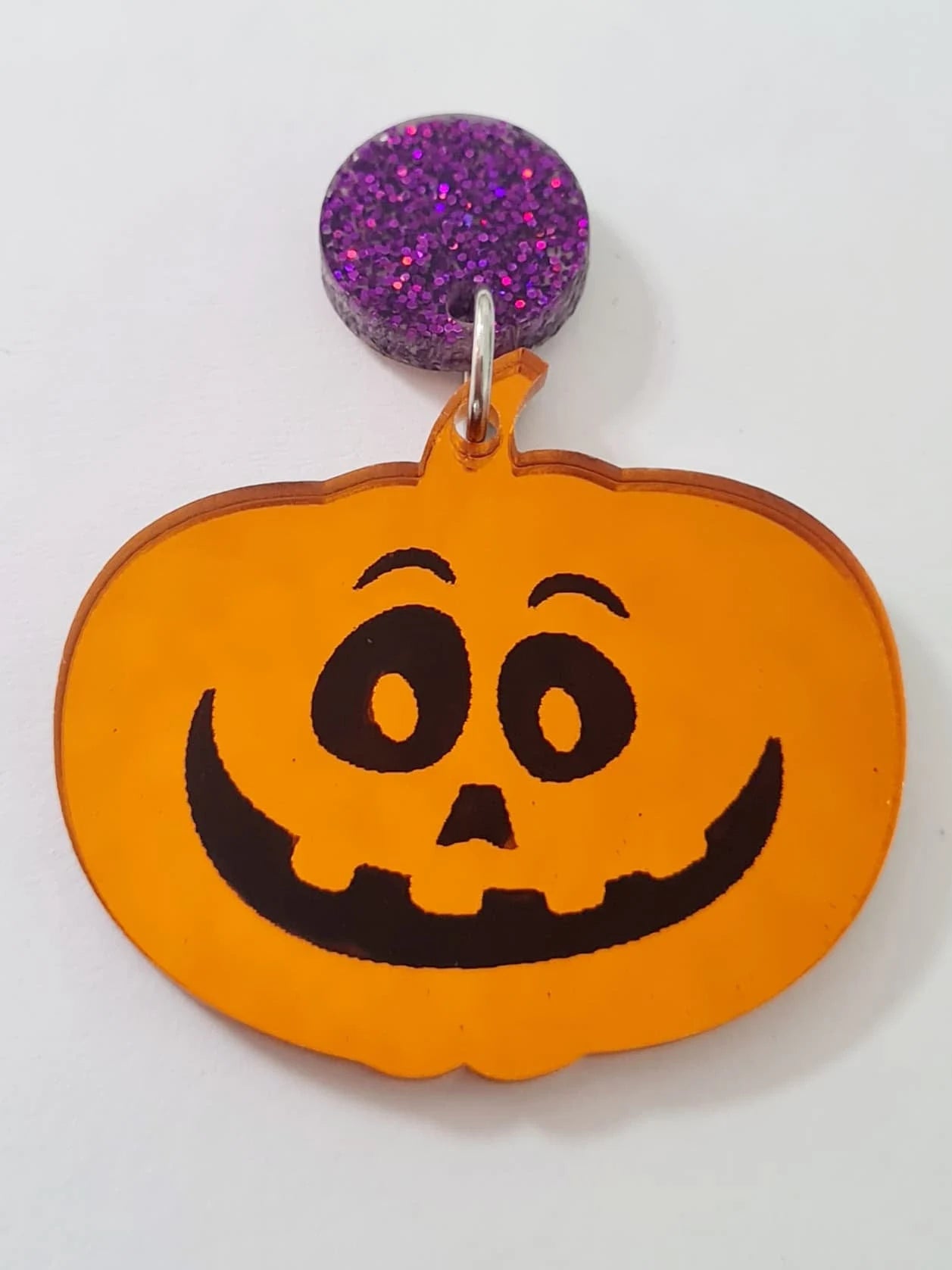 40mm ORANGE MIRROR Acrylic JACK-O'-LANTERNS