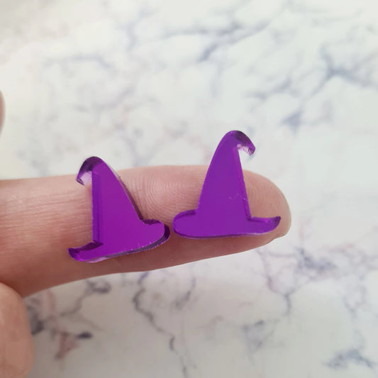 15mm PURPLE MIRROR Acrylic WITCHES HATS