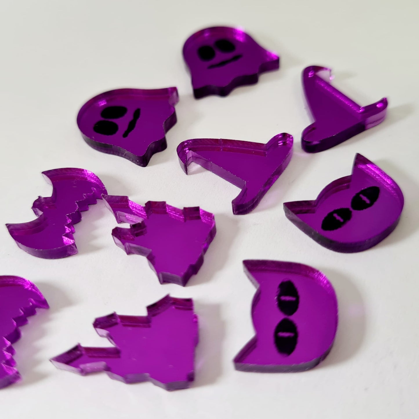 PURPLE MIRROR Acrylic HALLOWEEN STUDS MIXED PACK