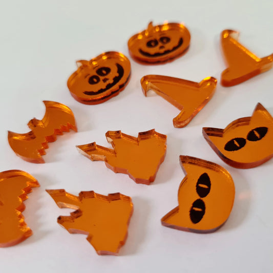 ORANGE MIRROR Acrylic HALLOWEEN STUDS MIXED PACK