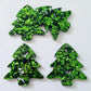 35mm CHUNKY GREEN GLITTER Acrylic CHRISTMAS TREES