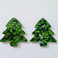 35mm CHUNKY GREEN GLITTER Acrylic CHRISTMAS TREES