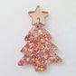 35mm HOLOGRAPHIC ROSE GOLD GLITTER Acrylic CHRISTMAS TREES