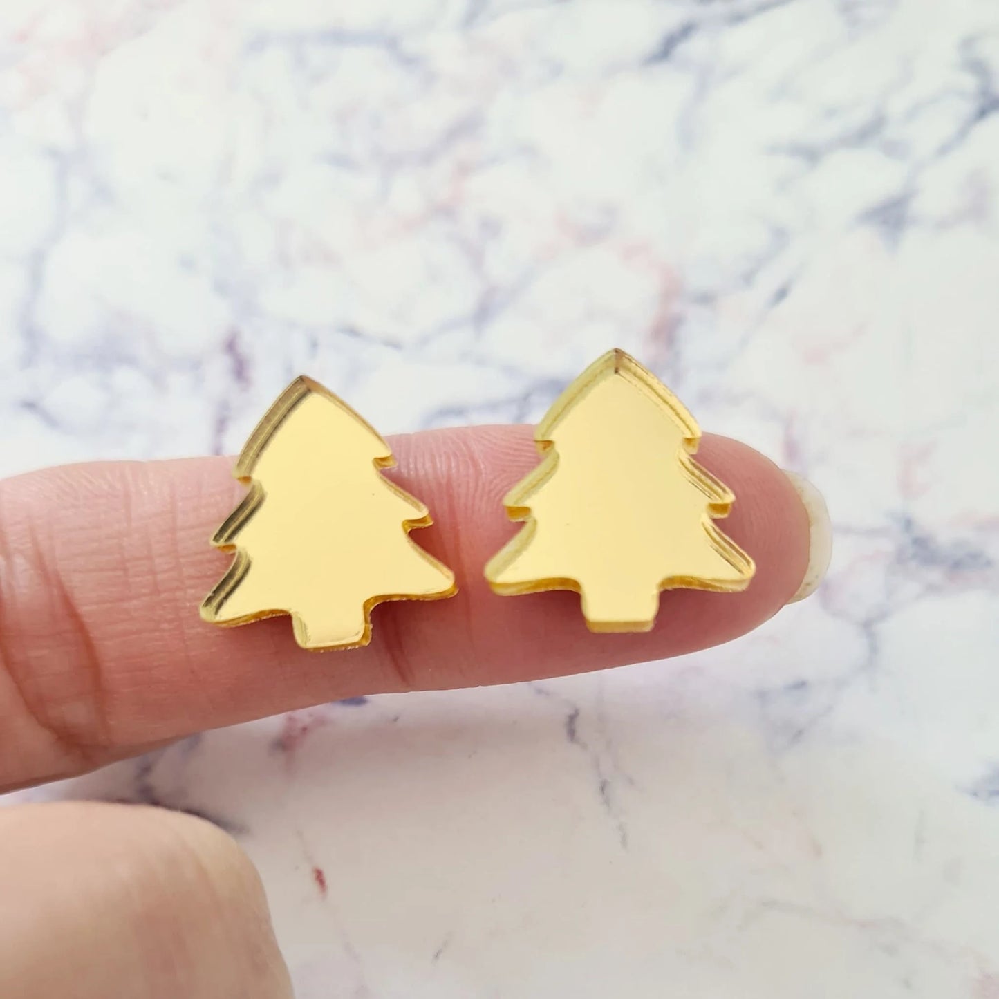 16mm GOLD MIRROR Acrylic CHRISTMAS TREES