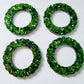 40mm CHUNKY GREEN GLITTER Acrylic WREATHS