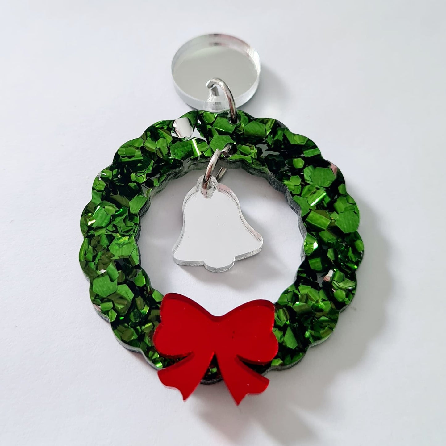 40mm CHUNKY GREEN GLITTER Acrylic WREATHS