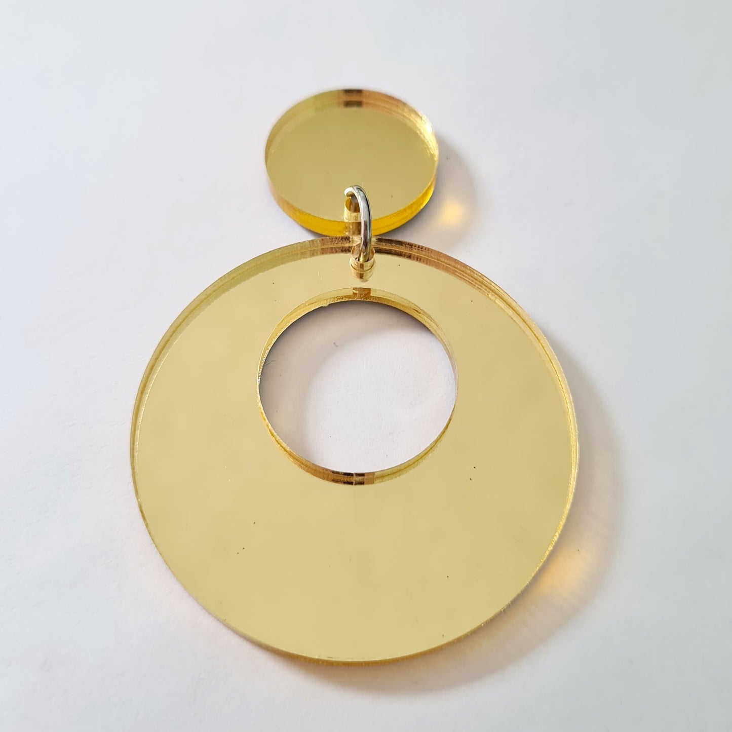 40mm GOLD MIRROR Acrylic HOOPS, with toppers