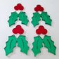 37mm RED & GREEN MIRROR Acrylic HOLLY Dangles