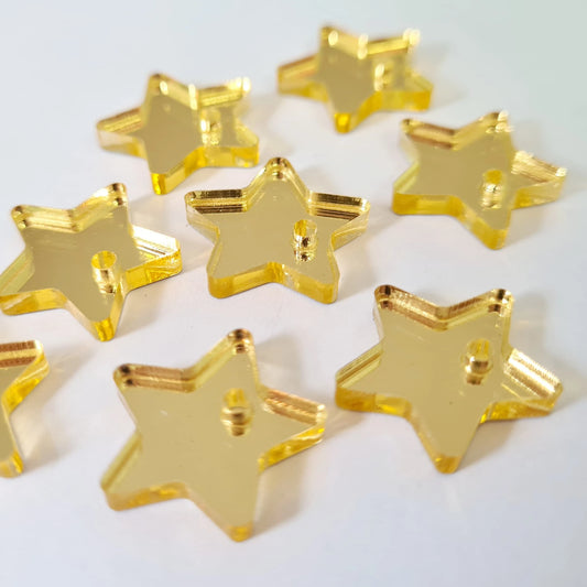 16mm GOLD MIRROR Acrylic STAR Toppers/Studs