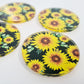 38mm BLACK SUNFLOWER Acrylic DANGLES