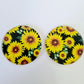 38mm BLACK SUNFLOWER Acrylic DANGLES