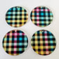 38mm RAINBOW GINGHAM Acrylic DANGLES