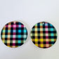 38mm RAINBOW GINGHAM Acrylic DANGLES