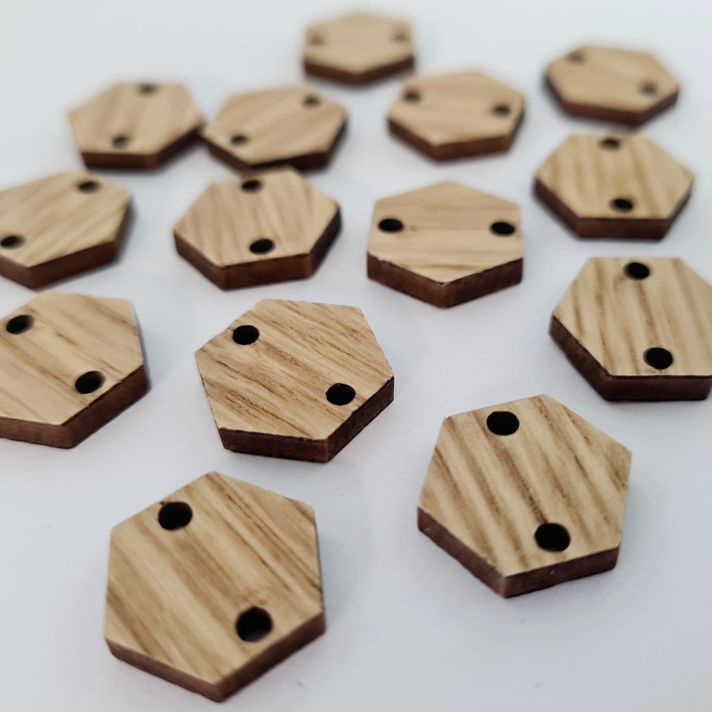 14mm OAK Veneer HEXAGON CONNECTORS