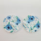 38mm BLUE FLORAL Acrylic DANGLES