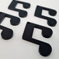 43mm MATTE BLACK Acrylic MUSIC NOTES